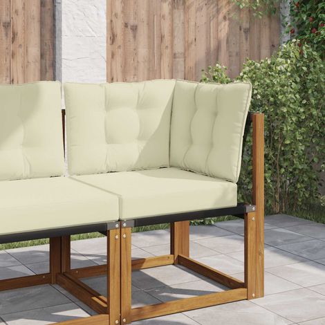vidaXL Outdoor Sofa Cushion 3 pcs Cream Polyester