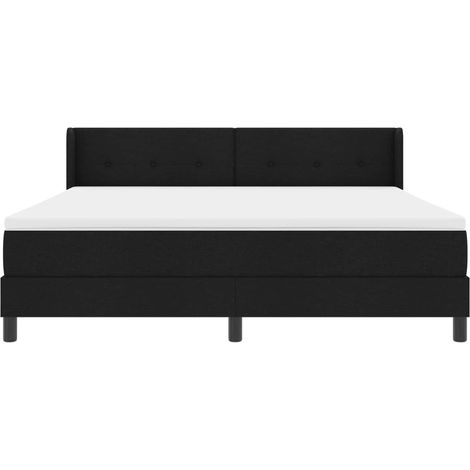 Maison Exclusive - Lit à ressorts avec tête de lit Noir 200 x 180 cm tissu (1/5)