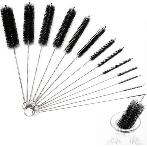 Juego de 13 cepillos de nailon para tubos de botellas, mangueras, tubos de ensayo, licuadoras, extractores de jugo, etc. (1/5)