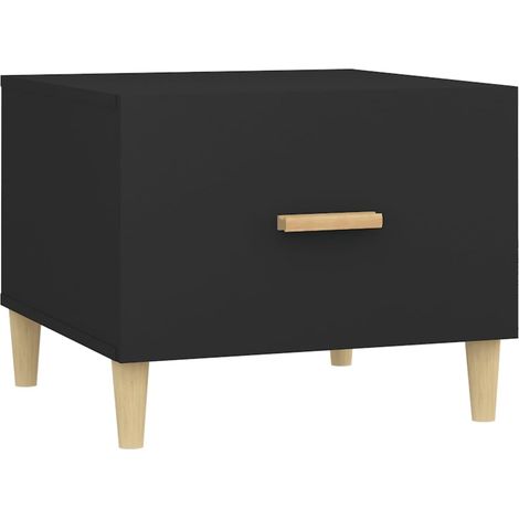 Mesa de centro madera contrachapada negro 50x50x40 cm vidaXL