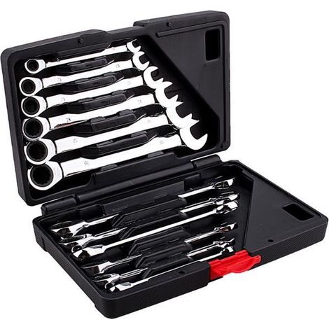 Clés mixtes - Non spécifié - 12Pcs - Chrome Vanadium - 8mm-19mm - 72 dents à rochet (1/4)