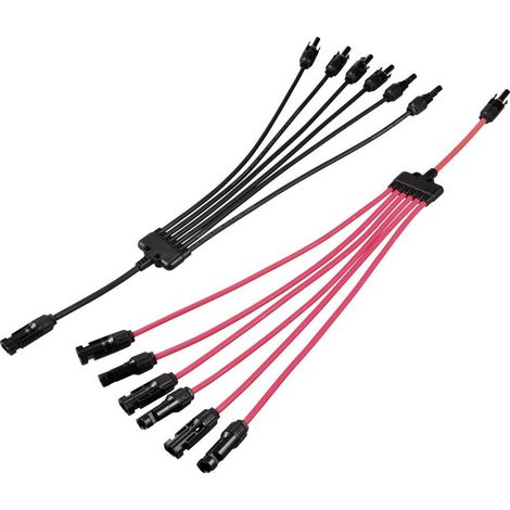 1x répartiteur y mâle solaire mâle sur 6x femelle + femelle sur 6x mâle TC-12195672 noir, rouge TRU COMPONENTS Contenu: 2 pc(s) V160963 (1/3)
