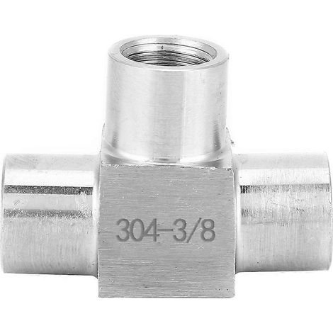 Raccord de tuyauterie à 3 voies, filetage femelle BSPP, raccord en acier inoxydable 3/8 po (1/4)