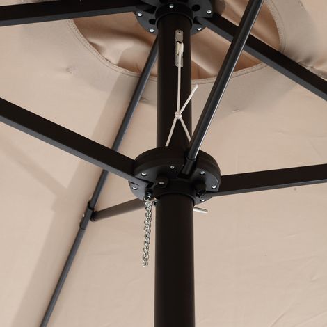 Double parasol rectangulaire extérieur 4,5m, manivelle, kaki (pied non inclus)