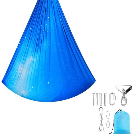 Balançoire Sensorielle Double Couche, Hamac Sensoriel Intérieur & Extérieur avec Crochet Rotatif 360°, O-Sling, Supporte jusqu'à 136,07 kg, Yoga Aérien Ajustable, Balançoire Suspendue pour Enfants (1/5)
