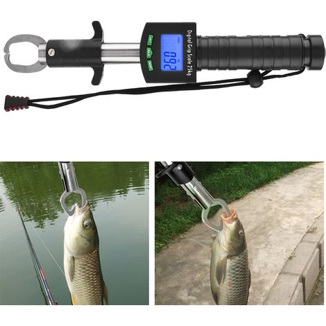 3-in-1 Digitale Fischwaage mit Greifer (25 kg/55 lb) und 1 m Maßband (1/5)