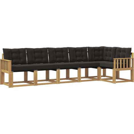 Outdoor Sofa Set with Cushion 6 pcs White and Black vidaXL (1/5)