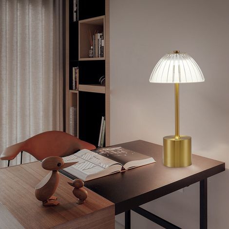 Lampe de bureau LED portable à cristal avec variateur tactile sans étapes et contrôle des 3 températures de couleur (1/5)