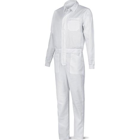 BRAND Labor Protection Tuta da lavoro bianca in tessuto tergal 200gr/m² Taglia 56 con 4 tasche e regolazione sui fianchi (1/2)