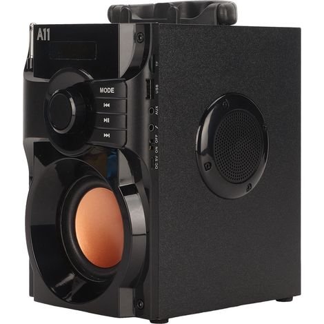 Enceinte Bluetooth portable avec caisson de basses, son stéréo sans fil et basses riches, idéale pour les fêtes en extérieur et les voyages. (1/5)