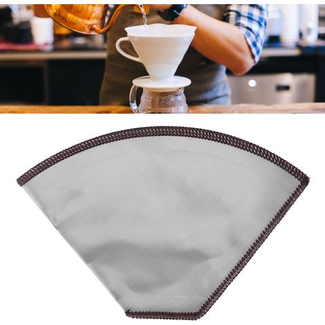 Wiederverwendbarer trapezförmiger Kaffeefilter aus Edelstahl 304 für 4–6 Tassen (18,7 x 12,4 cm) – umweltfreundlich, waschbar und leicht zu verstauen – Zubehör für Kaffeemaschinen (1/5)
