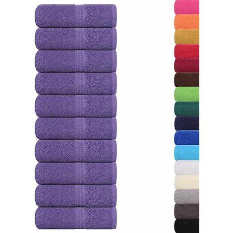Serviettes de visage 10 pcs violet 30x30 cm 360 g/m² 100% coton CFW345611 (1/5)