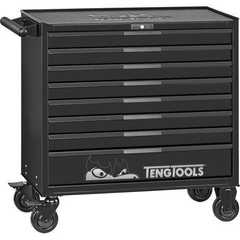 Servante d'atelier noire professionnelle extra large 8 tiroirs Teng Tools TSW37B8