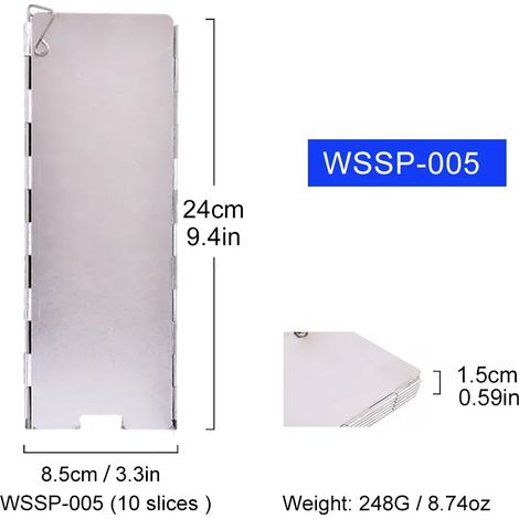 Pare-vent Widesea pour réchaud de camping, en aluminium, pliable et amovible, pour réchaud à gaz portable, idéal pour les pique-niques en extérieur. Boîte de rangement pour réchauds de cuisine portabl (1/5)