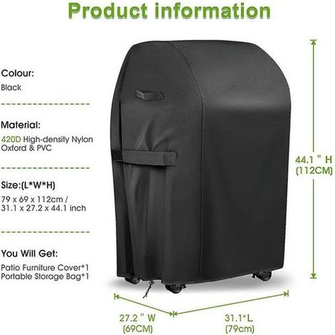 Grillabdeckung, wasserdichte und robuste Abdeckung für 31-Zoll-Gasgrills, kompatibel mit Brinkmann-, Char-Broil-, Jenn-Air- und Holland-Modellen (kleines Modell: 31 Zoll L x 27 Zoll B x 44 Zoll H) (1/4)