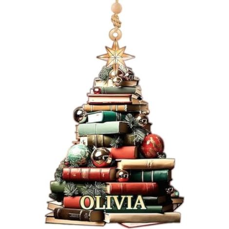 Ornements Noël pour Sapin en Forme de Livre Breloques festives en Acrylique (1/5)