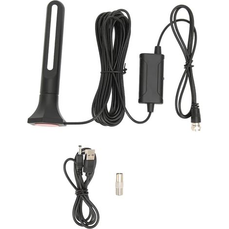Antenne TV numérique HD compatible 4K et 1080p, longue portée (480 km), amplifiée, pour Fire TV Stick et tous les téléviseurs plus anciens. (1/5)