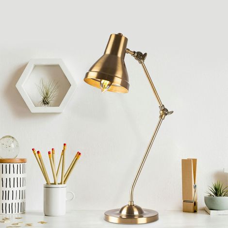 Lampe de bureau articulée vintage, finition dorée SILE (1/5)