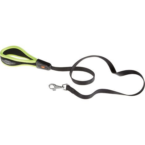 Ferplast ERGOFLUO G Laisse pour chiens en nylon avec poignée rembourrée . Variante G20/120 - Mesures: 20 mm x L 120 cm - Vert acide