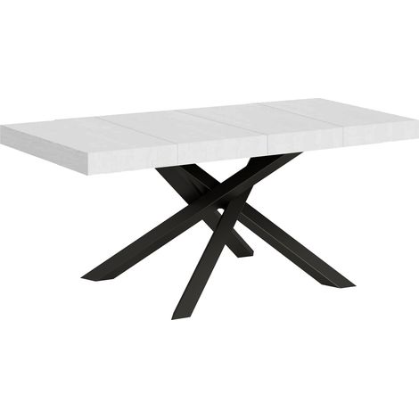 Table Extensible 90X120/224 Cm Volantis Premium Frêne Blanc Structure Anthracite (1/3)