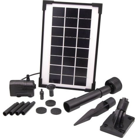 Pompe Fontäne - UBBINK - SolarMax 250 - Durchfluss 200 l/h - Solarpanel 6V 160mA - Vulkan- und Glockenstrahlen