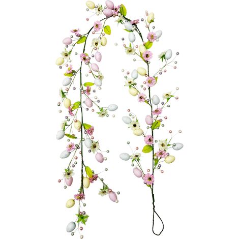 Guirlande d'œufs de pâques artificiels, 5,9 pieds, feuilles vertes, printemps rustique pour manteau, cheminée, Table de maison, décoration intérieure de vacances A (1/5)