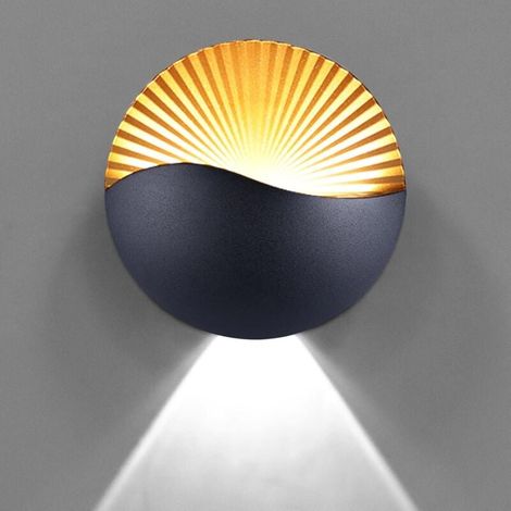 12 W kreative moderne LED-Wandleuchte, Up-Down-Aluminium, LED-Wandbeleuchtung, wasserdicht, IP65, für drinnen und draußen, für Schlafzimmer, Wohnzimmer, Badezimmer, Flur, Treppe, Veranda (1/4)