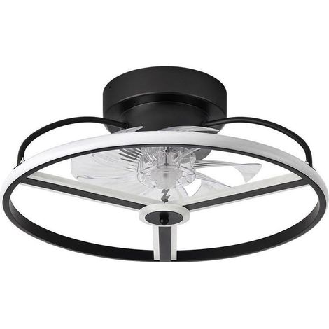 Ventilateur CC 60 W noir 8 pales 21 x 50 x 50 cm 6 vitesses Télécommande Minuterie Intensité réglable 5100 lm Idéal pour le refroidissement et la ventilation. (1/5)