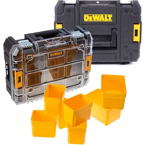 Dewalt DWST1-70703 TStak II + DWST1-71194 TStak Clear Lid Stackable Tool Boxes