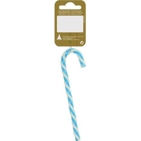 Weihnachtsanhänger Zuckerstange hellblau, 15 cm