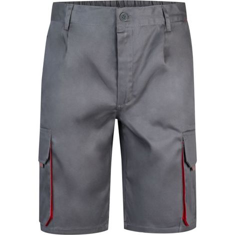 Bermuda de trabajo Velilla 103007 - 34 (EU) - Gris / Rojo
