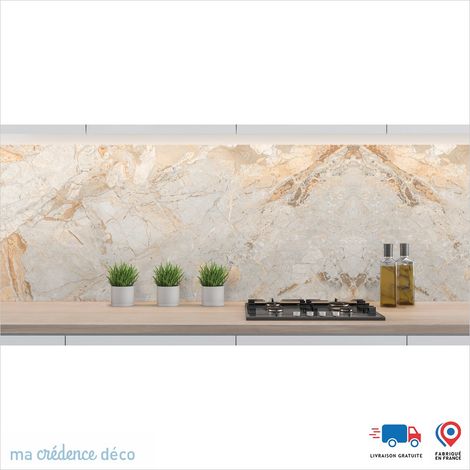 Crédence : Marbre di Canobio - Couleur Beige - Alu composite - 120 - 60 (1/3)