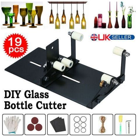 BUNTHAUS Nouvelle bouteille carrée bouteille en verre outil de coupe coupe-bouteille de vin outil de bricolage ensemble d'outils à main tête de coupe à trois lames (1/4)