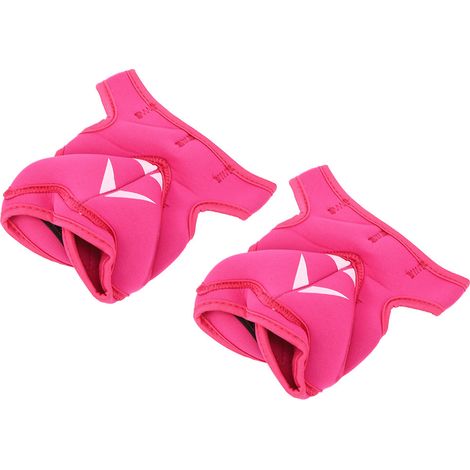 Lot de 2 gants de sport unisexes de 2 lb avec sac de sable à demi-doigts pour l'entraînement de boxe et le fitness (rose) (1/5)