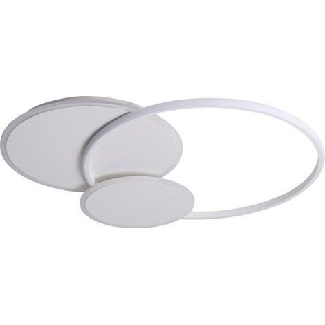 TrAdE Shop Traesio - Plafoniera Tonda A 3 Cerchi Led A Tripla Colorazione Di Luce 37w Ultra Moderno C32-3c -
