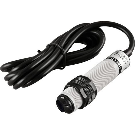 Commutateur de proximité photoélectrique infrarouge M18, type de réflexion diffuse, E3F-DS100P2, distance de détection 10-100 cm, 10-30 VDC 200 mA, PNP normalement fermé (NC), 3 fils (1/5)