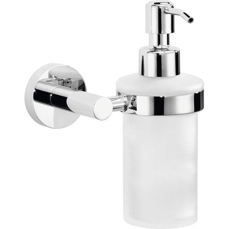 1 Seifenspender, verchromtes Metall, 230 ml Behälter, Klebemontage ohne Bohren, Badezimmer (1/5)
