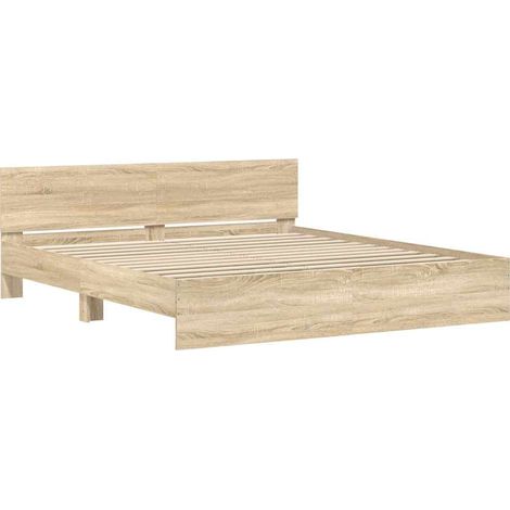 Cadre de lit sans matelas chêne sonoma 200x200 cm vidaXL (1/5)