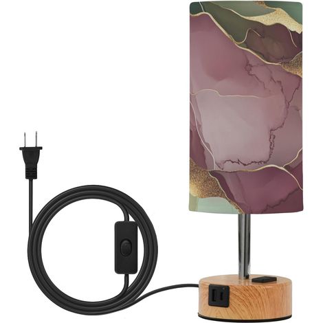 Lampe de table en marbre vert sauge bordeaux1 tactile à 3 voies (1/5)