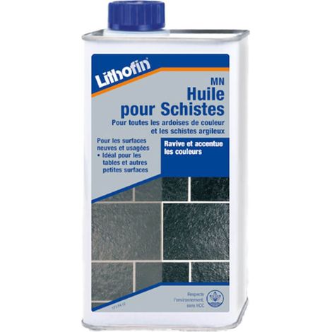 Lithofin – Huile pour schistes 1L – Imprégnation protectrice pour pierre naturelle – Effet mouillé durable – Hydrofuge et oléofuge intérieur extérieur (1/3)