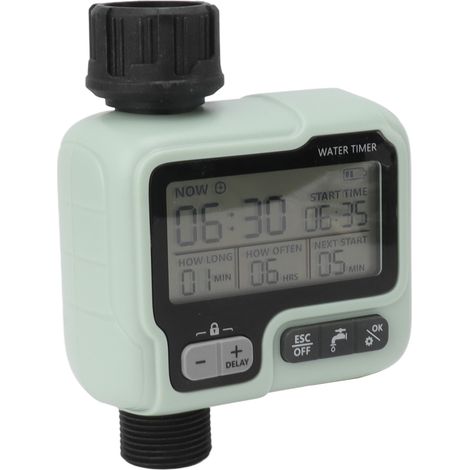 Programmateur d'arrosage automatique avec délai manuel, minuterie programmable pour jardin, pelouse et extérieur (1/5)