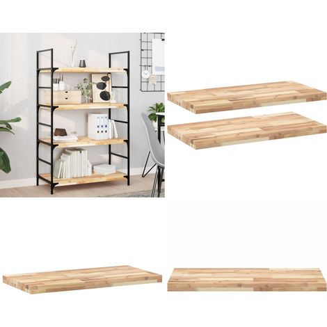 Schweberegale 2 Stk. 100x40x4 cm Massivholz Akazie Unbehandelt - Akazienholz - Wandregal (1/5)