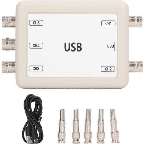 Virtuelles Oszilloskop, 0 Hz bis 50 kHz, maximale Abtastrate 150 kHz, 5 Kanäle, USB-PC-Anschluss