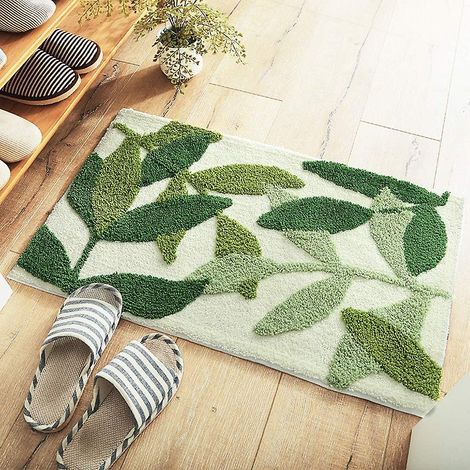 Rutschfeste Chenille-Badematte mit saugfähiger Plüschoberfläche (1/5)