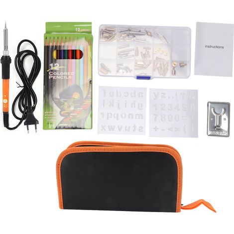 Fer à souder électrique réglable en température avec 53 embouts et prise EU 220V - Outil de peinture orange (1/5)