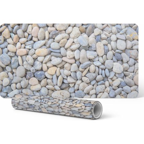 Alfombrilla protectora antideslizante para escritorio con estampado de piedras de playa, 90x45 cm.