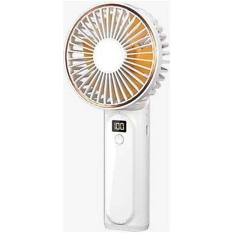 Handventilator, tragbarer Ventilator, USB-wiederaufladbarer persönlicher Ventilator, 180° faltbarer Mini-Tischventilator mit Geschwindigkeitsstufen, LCD-Digitalanzeige, Trageband als Ventilator (1/5)