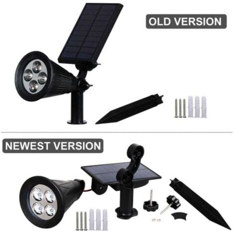 NALOOKAMIC 【4 Pack】Spot Solaire Extérieur T-SUN Éclairage Solaire Extérieur Étanche Lampe Solaire Jardin LED Solaire Projecteur Éclairage Solaire Jardin Décoration pour Paysage Cour Chemin Allé (4000K