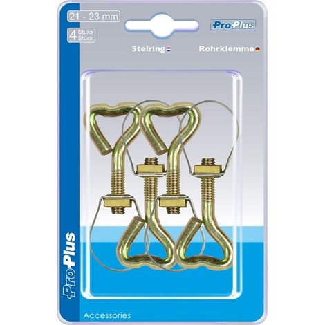 Collier de serrage pour tube 21-23 mm, 4 pièces sous blister