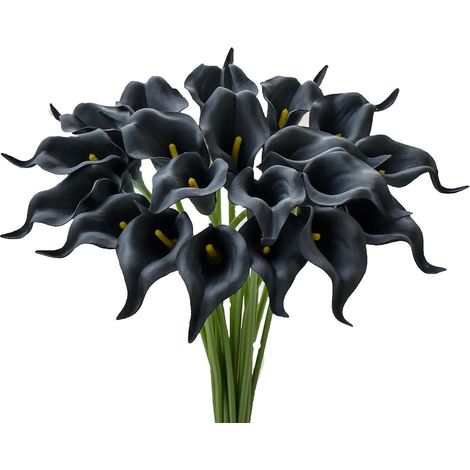 Arum Artificiel - Tige En Plastique - Fleur PU Réaliste Pour Décoration De Mariage Centre De Table Bouquet - Lot De 1 Pièce (1/5)